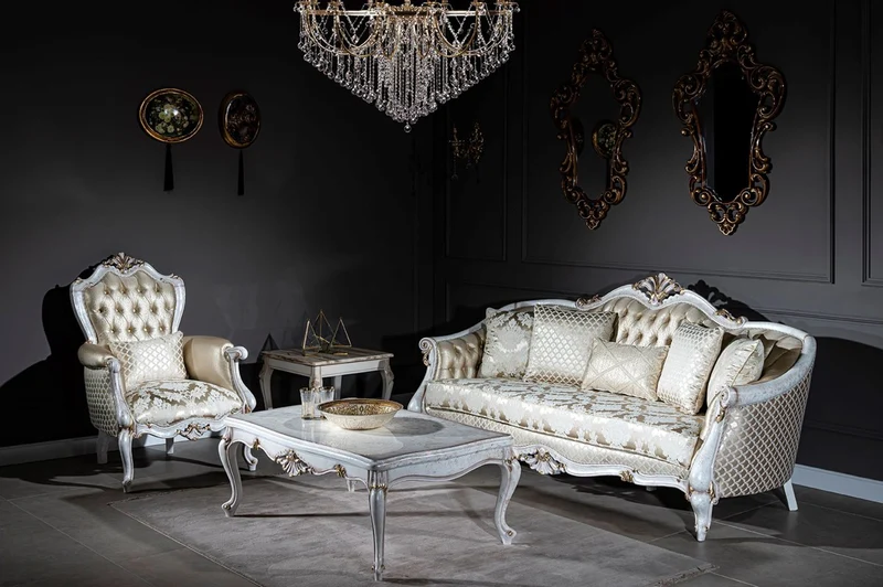 Casa Padrino Luxus Barock Sessel Gold / Antik Weiß / Gold 80 x 80 x H. 116 cm - Wohnzimmer Sessel mit elegantem Muster und dekorativem Kissen - Barock Wohnzimmer Möbel