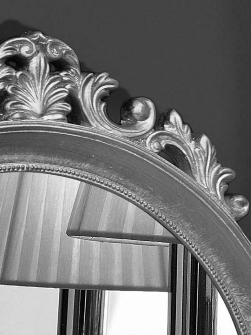 Casa Padrino Barock Spiegel Silber 57 x 4 x H. 66 cm - Eleganter Wandspiegel im Barockstil - Barock Möbel