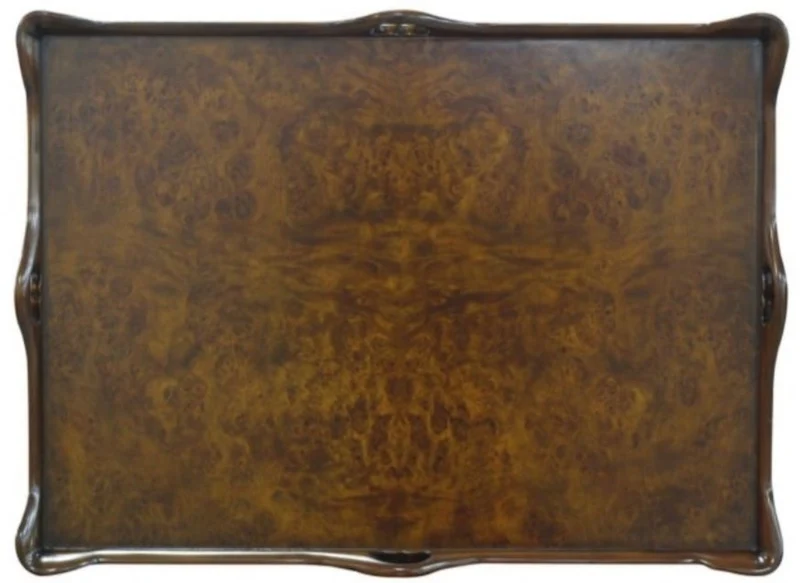 Casa Padrino Luxus Jugendstil Beistelltisch mit Schublade und abnehmbarem Tablett Braun 78 x 57 x H. 78 cm - Eleganter Teetisch - Barock & Jugendstil Wohnzimmer Möbel - Luxus Qualität