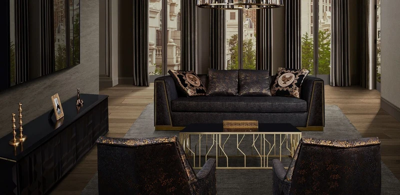Casa Padrino Luxus Wohnzimmer Sessel Lila / Schwarz / Gold 70 x 95 x H. 96 cm - Wohnzimmer Möbel - Luxus Möbel