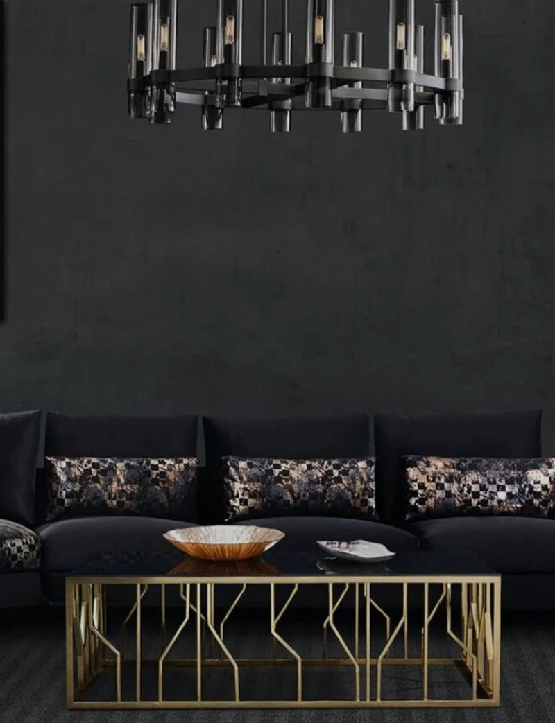 Casa Padrino Luxus Couchtisch Gold / Schwarz 125 x 65 x H. 43 cm - Rechteckiger Edelstahl Wohnzimmertisch mit Glasplatte - Wohnzimmer Möbel - Luxus Qualität