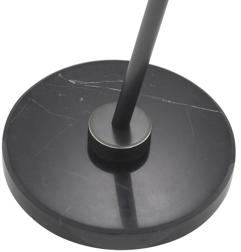 Casa Padrino Luxus Stehleuchte Bronze / Schwarz / Weiß 39 x 30 x H. 159 cm - Moderne Metall Stehlampe mit Marmorfuss und rundem Glas Lampenschirm - Luxus Qualität