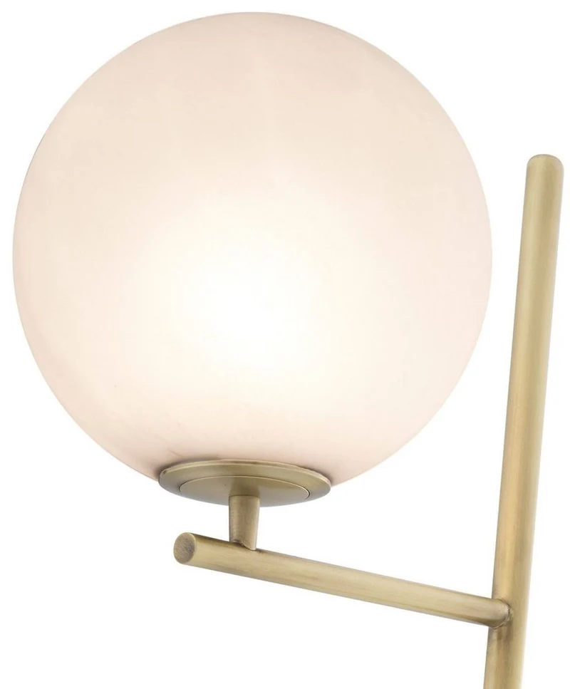 Casa Padrino Luxus Stehleuchte Antik Messingfarben / Schwarz / Weiß 39 x 30 x H. 159 cm - Moderne Metall Stehlampe mit Marmorfuss und rundem Glas Lampenschirm - Luxus Qualität