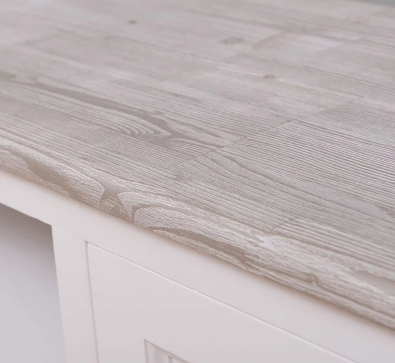 Casa Padrino Landhausstil TV Schrank Weiß / Grau 180 x 46 x H. 56 cm - Massivholz Fernsehschrank mit 2 Türen - Landhausstil Wohnzimmer Möbel
