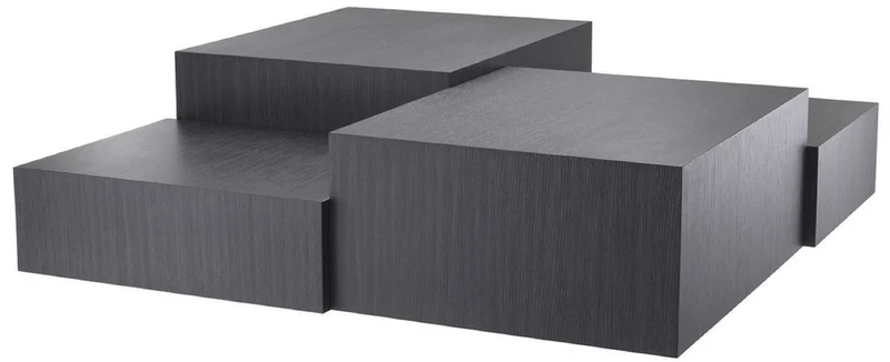 Casa Padrino Luxus Wohnzimmer Couchtisch Grau 112 x 112 x H. 40 cm - Wohnzimmertisch mit 3 verschiedenen Tischhöhen - Luxus Möbel
