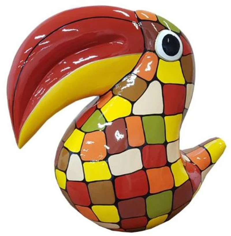 Casa Padrino Designer Dekofigur Tukan Vogel Bunt H. 65 cm - Wohnzimmer Deko Skulptur - Gartendeko Skulptur - Wetterbeständige Tierfigur