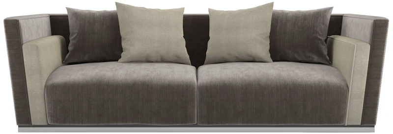 Casa Padrino Luxus Art Deco Sofa Grau / Beige / Silber 240 x 85 x H. 69 cm - Edles Wohnzimmer Sofa - Luxus Qualität - Art Deco Möbel