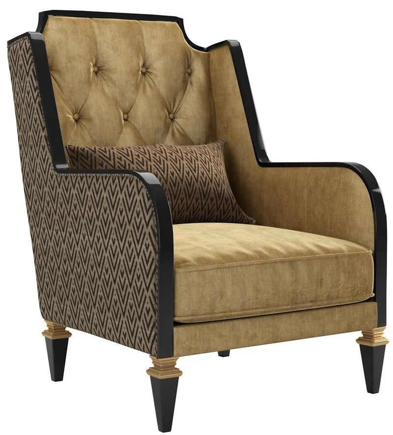 Casa Padrino Luxus Barock Wohnzimmer Sessel Gold / Schwarz 72 x 80 x H. 105 cm - Edle Barockstil Möbel