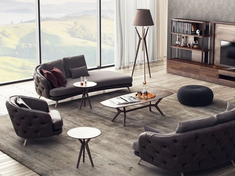 Casa Padrino Luxus Chesterfield 3-Sitzer Sofa Grau / Braun 240 x 95 x H. 85 cm - Wohnzimmer Sofa - Wohnzimmer Möbel