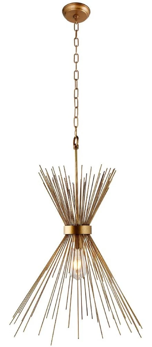Casa Padrino Luxus Hängeleuchte Antik Gold Ø 40 x H. 50 cm - Elegante Edelstahl Pendelleuchte - Luxus Leuchten