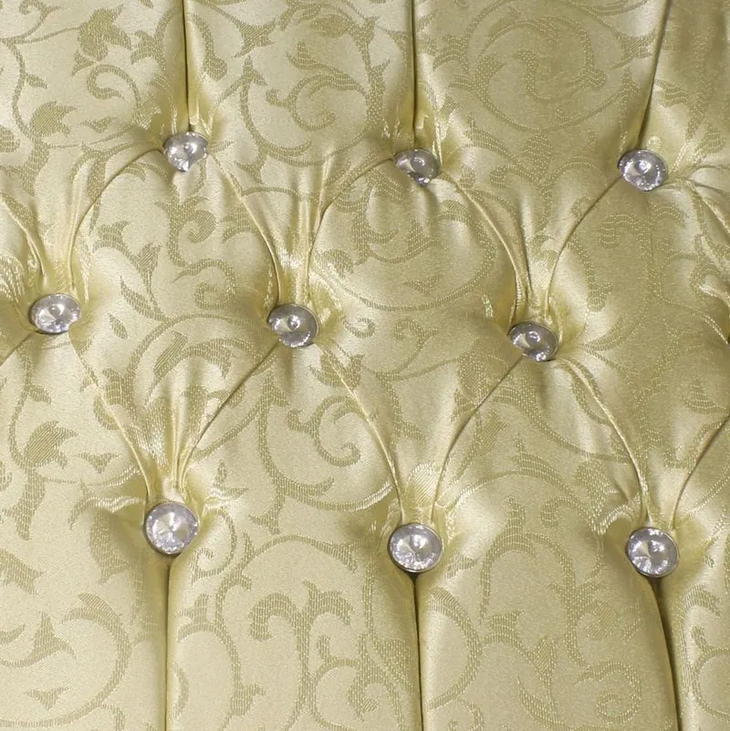 Casa Padrino Barock Fußhocker Gold Muster / Gold 45 x 40 x H. 35 cm - Handgefertigter Barock Hocker mit Glitzersteinen - Barockstil Möbel