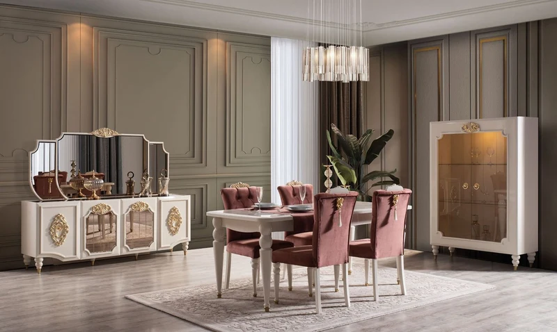 Casa Padrino Luxus Barock Vitrine Weiß / Gold 116 x 45 x H. 170 cm - Beleuchteter Massivholz Vitrinenschrank mit 2 Glastüren - Edle Barock Möbel