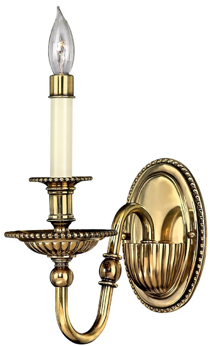 Casa Padrino Barock Messing Wandleuchte 11,4 x 24,1 x H. 27,9 cm - Prunkvolle Hotel & Restaurant Wandlampe im Barockstil - Luxus Qualität