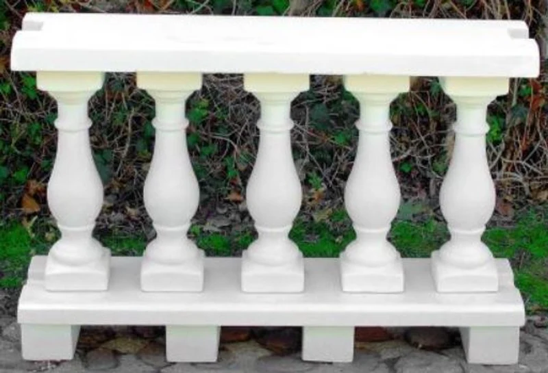 Casa Padrino Jugendstil Balustrade Weiß 100 x 25 x H. 66 cm - Massives Stein Geländer aus feinstem Beton - Garten & Terrassen Balustraden