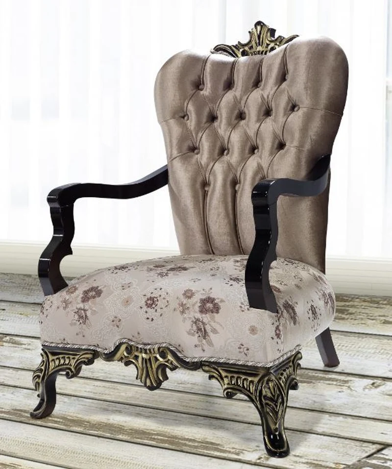 Casa Padrino Barock Sessel Braun / Beige / Schwarz / Gold 81 x 81 x H. 112 cm - Prunkvoller Wohnzimmer Sessel mit Blumenmuster - Barockstil Möbel