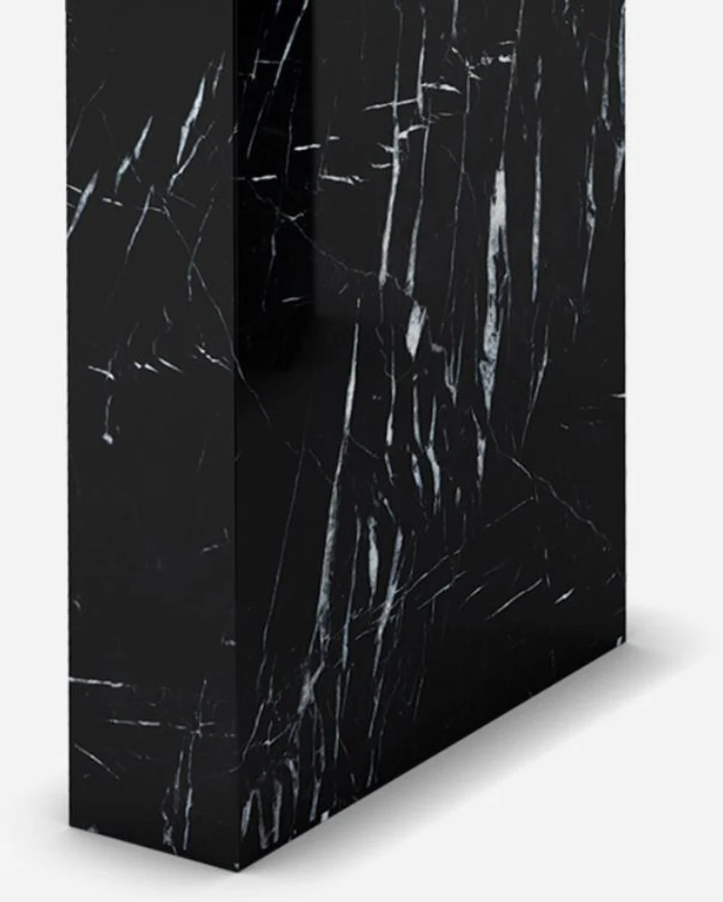 Casa Padrino Luxus Marmor Konsole Schwarz 150 x 45 x H. 90 cm - Moderner Konsolentisch aus hochwertigem Marmor - Luxus Möbel