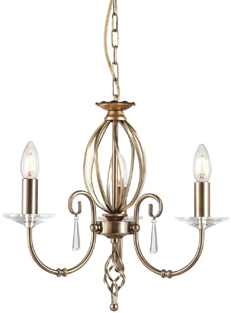 Casa Padrino Barock Kronleuchter Antik Messing Ø 38 x H. 42 cm - Elegante Wohnzimmer Kronleuchter - Kronleuchter im Barockstil