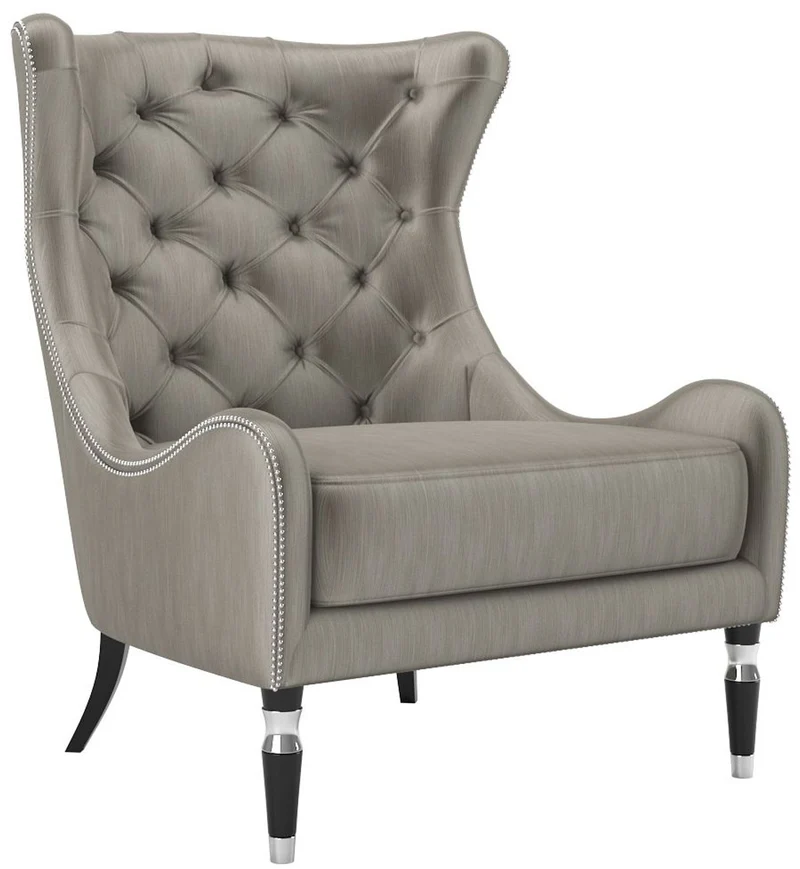 Casa Padrino Luxus Art Deco Ohrensessel Grau / Schwarz / Silber 90 x 75 x H. 105 cm - Wohnzimmer Sessel - Luxus Qualität - Art Deco Möbel