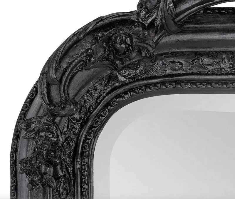 Casa Padrino Barock Spiegel Schwarz 90 x H. 160 cm - Wandspiegel Antik Stil Möbel