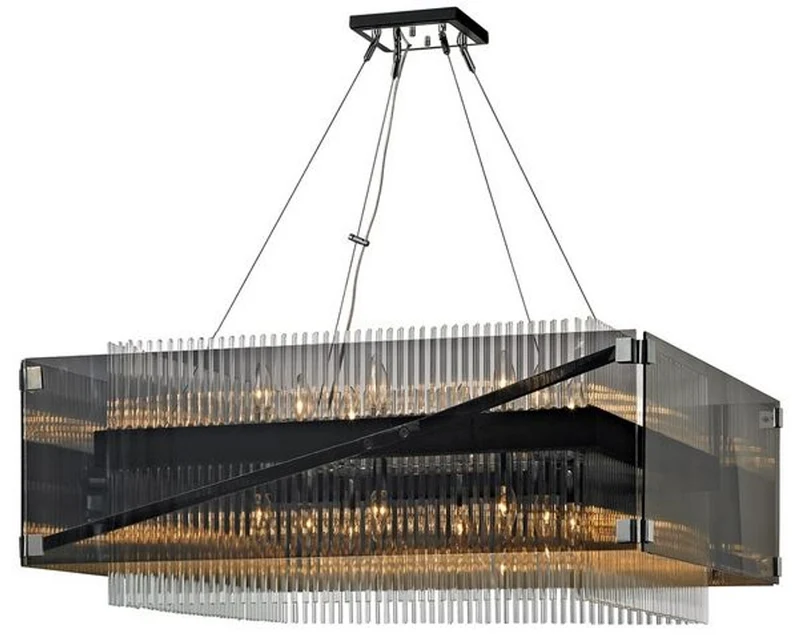 Casa Padrino Luxus Kronleuchter Silber / Schwarz / Dunkelbronze 87,7 x 87,7 x H. 36,9 cm - Luxus Qualität