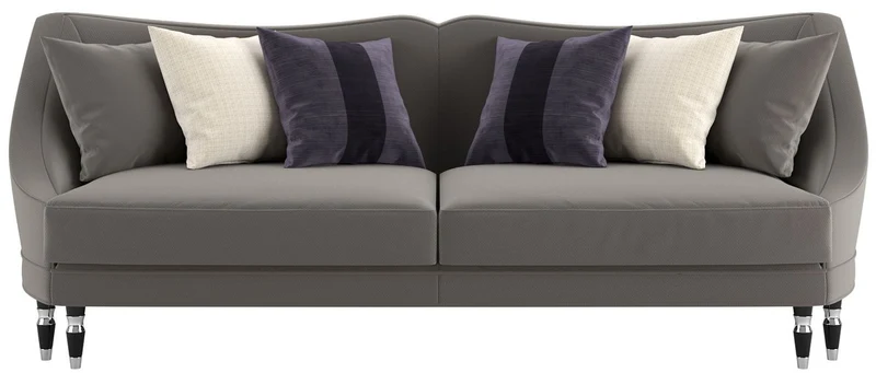 Casa Padrino Luxus Art Deco Wohnzimmer Sofa Grau / Schwarz / Silber 250 x 100 x H. 103 cm - Luxus Qualität - Art Deco Möbel