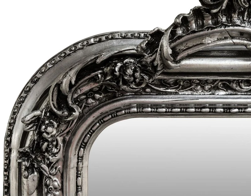 Casa Padrino Barock Spiegel Silber Antik Stil 90 x H. 160 cm - Wandspiegel Möbel
