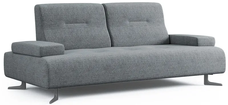 Casa Padrino Luxus Sofa mit verstellbaren Rückenlehnen Grau - Verschiedene Größen - Modernes Wohnzimmer Sofa - Luxus Möbel