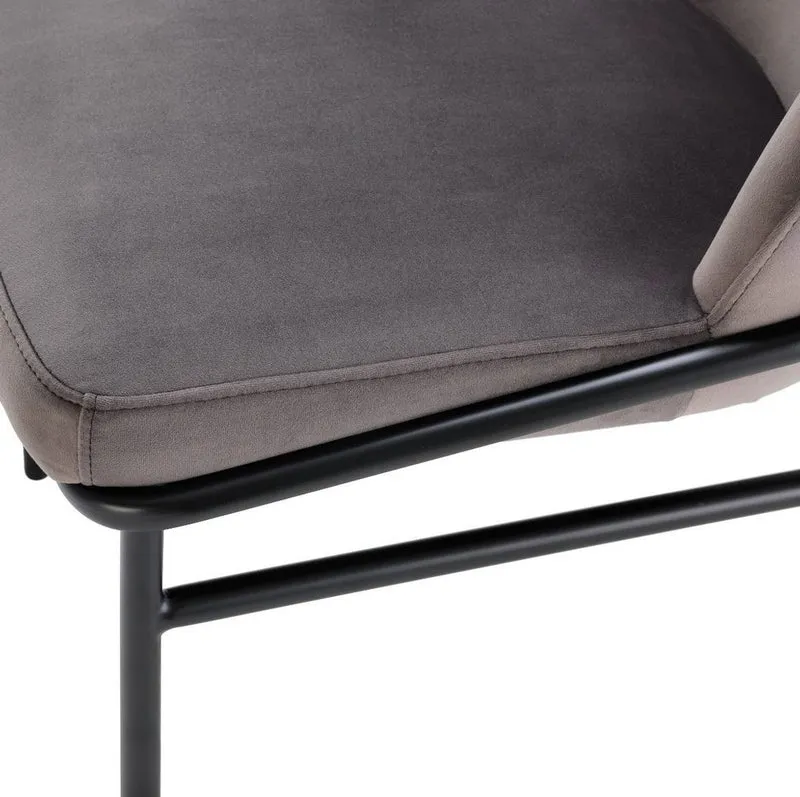 Casa Padrino Luxus Esszimmerstühle Grau / Schwarz 49 x 56 x H. 82 cm - Küchenstühle mit edlem Samtstoff - Esszimmer Set