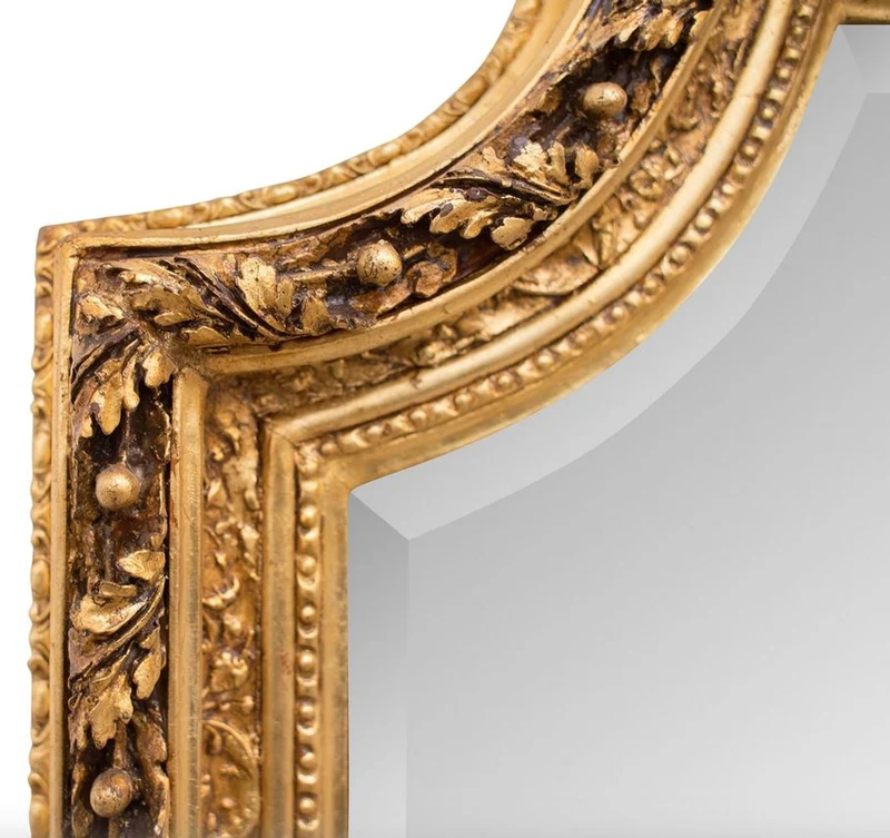 Casa Padrino Barock Spiegel Gold mit Engelsfiguren 100 x H. 175 cm - Antik Stil Möbel Wandspiegel