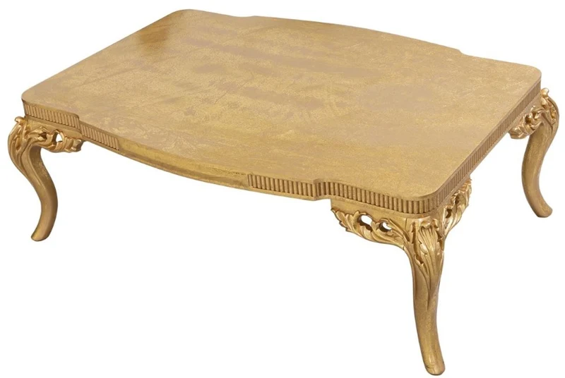 Casa Padrino Luxus Barock Couchtisch Gold 120 x 86 x H. 45 cm - Prunkvoller Wohnzimmertisch - Wohnzimmer Möbel im Barockstil