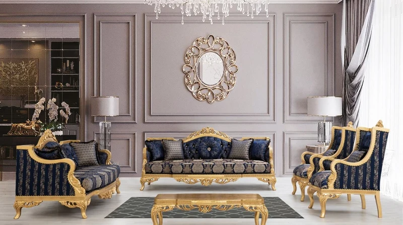 Casa Padrino Luxus Barock Couchtisch Gold 120 x 86 x H. 45 cm - Prunkvoller Wohnzimmertisch - Wohnzimmer Möbel im Barockstil
