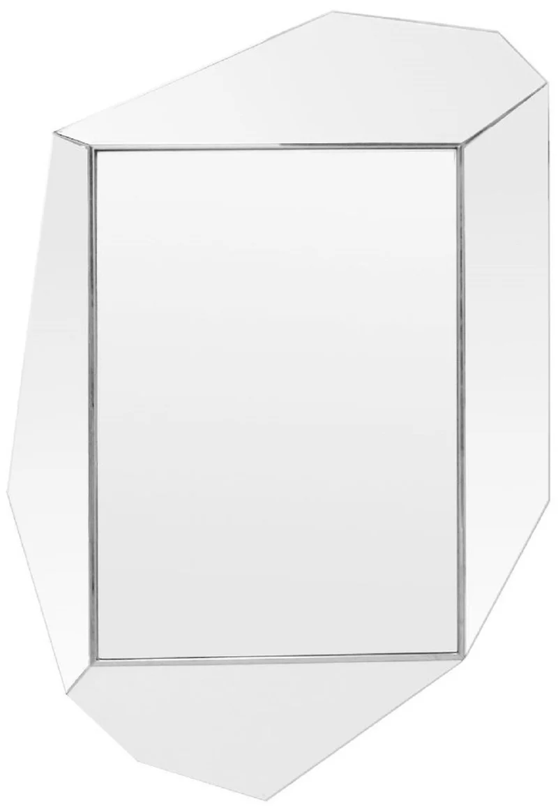Casa Padrino Luxus Wandspiegel Silber 80 x H. 120 cm - Moderner Designer Spiegel - Luxus Deko Accessoires