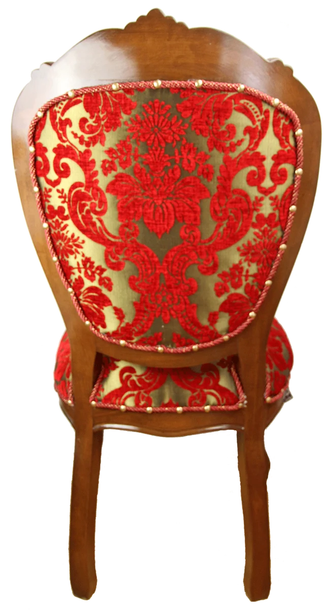Casa Padrino Luxus Barock Esszimmer Stuhl Rot / Gold / Braun Antik Look 54 x 57 x H. 107 cm - Luxus Hotel Möbel - Made in Italy