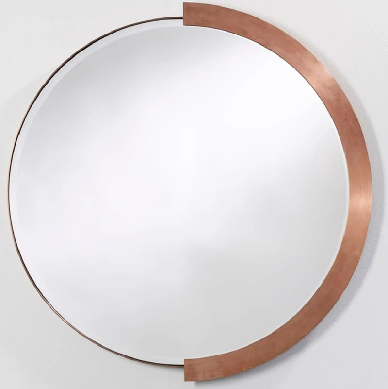 Casa Padrino Luxus Spiegel Rot-Kupferfarben 81 x H. 84 cm - Edler Wandspiegel mit Metallrahmen - Luxus Möbel