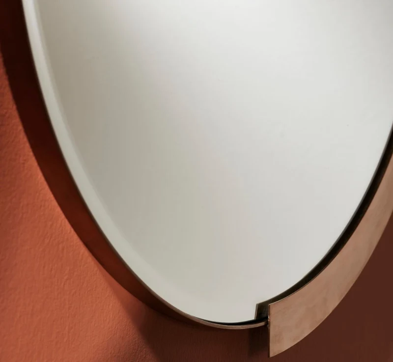 Casa Padrino Luxus Spiegel Rot-Kupferfarben 81 x H. 84 cm - Edler Wandspiegel mit Metallrahmen - Luxus Möbel
