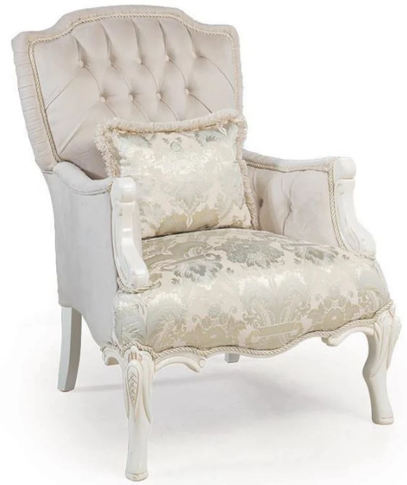 Casa Padrino Luxus Barock Wohnzimmer Set Hellrosa / Weiß / Beige - 2 Sofas & 2 Sessel & 1 Couchtisch - Prunkvolle Wohnzimmer Möbel im Barockstil