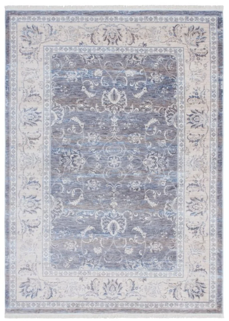 Casa Padrino Wohnzimmer Teppich Grau - Verschiedene Größen - Rechteckiger Teppich im Vintage Look - Wohnzimmer Deko