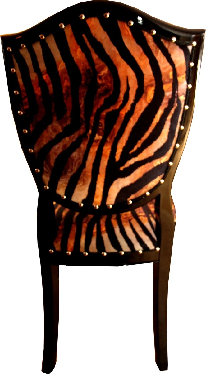 Casa Padrino Art Deco Luxus Esszimmer Stuhl Leopard / Schwarz - Luxus Hotel Möbel
