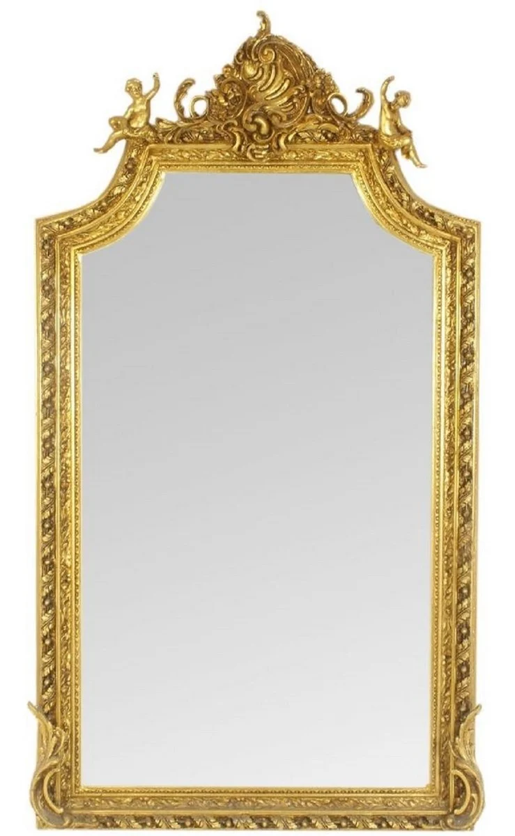 Casa Padrino Barock Wandspiegel Spiegel Gold 100 x H. 180 cm - Antik Stil Spiegel - Edel & Prunkvoll - Möbel im Barockstil