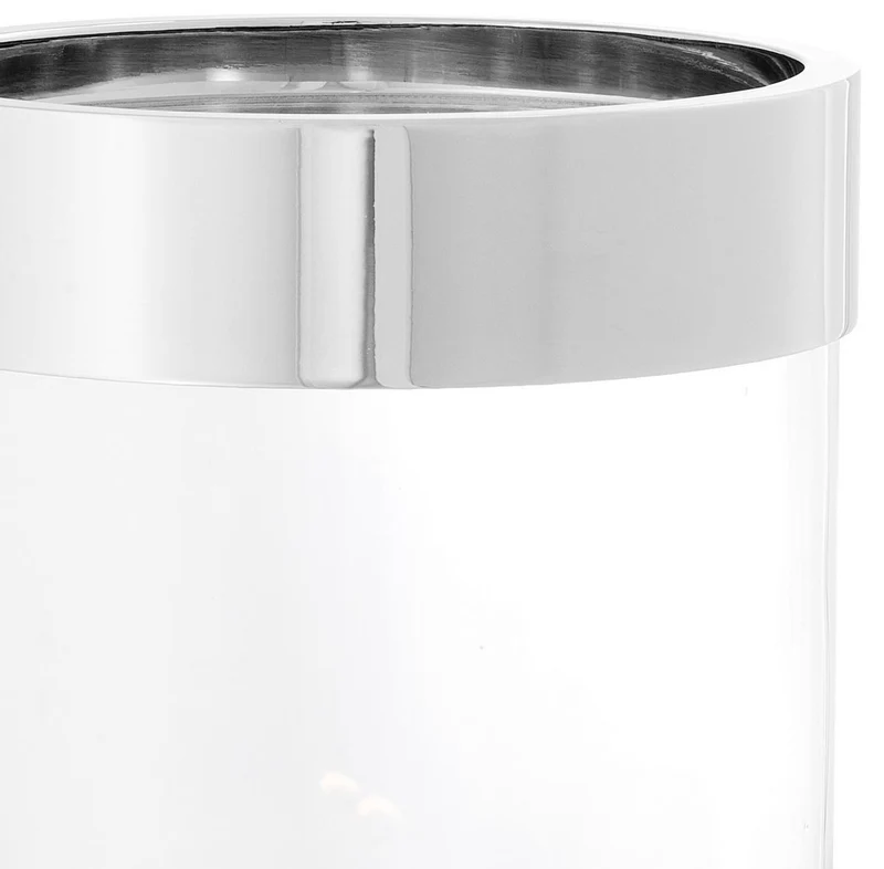 Casa Padrino Luxus Kerzenleuchter Silber Ø 20 x H. 31,5 cm - Runder Glas Kerzenleuchter mit Aluminium Ring - Luxus Kollektion
