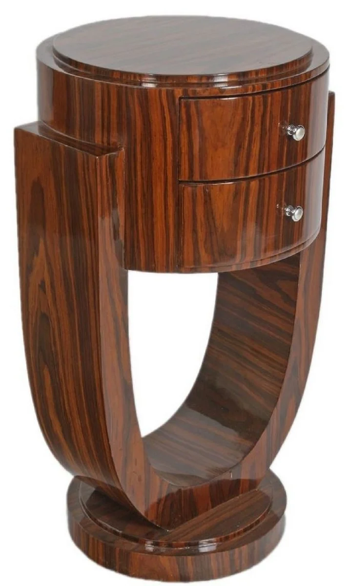 Casa Padrino Art Deco Beistelltisch Set Braun 45 x 40 x H. 75 cm - Mahagoni Beistelltische mit 2 Schubladen - Luxus Qualität