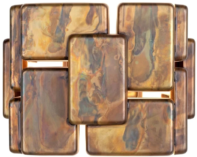 Casa Padrino Designer Wandleuchte oxidiertes Messing 25 x 21 x H. 18 cm - Luxus Kollektion