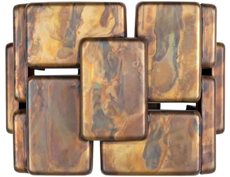 Casa Padrino Designer Wandleuchte oxidiertes Messing 25 x 21 x H. 18 cm - Luxus Kollektion