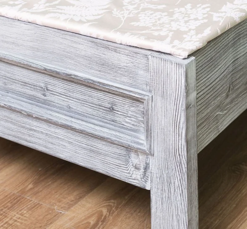 Casa Padrino Landhausstil Massivholz Bett Antik Grau 160 x 200 x H. 93 cm - Massivholz Doppelbett - Landhausstil Schlafzimmer Möbel