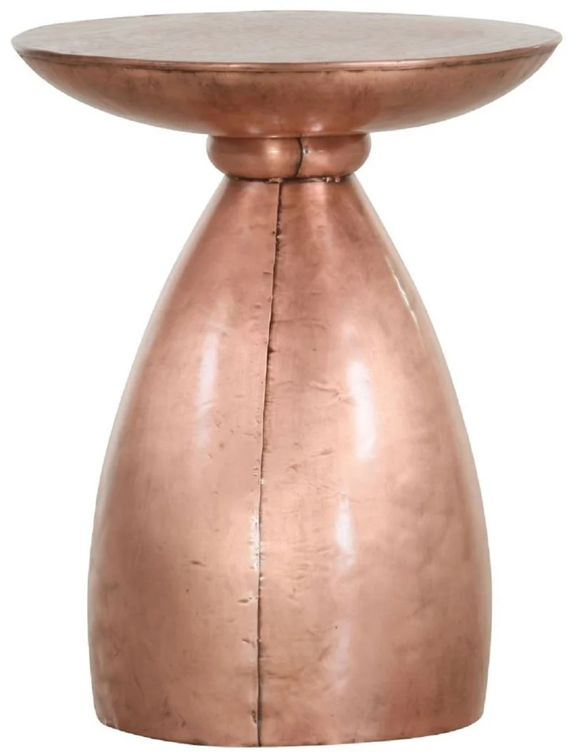 Casa Padrino Industrial Design Beistelltisch Kupfer Ø 42 x H. 54 cm - Runder verkupferter Eisen Tisch - Wohnzimmer Möbel