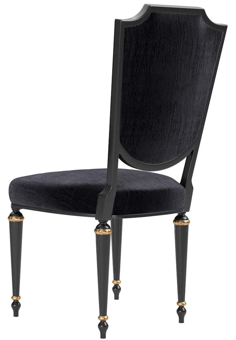 Casa Padrino Luxus Barock Esszimmer Stuhl Set Schwarz / Antik Gold 50 x 50 x H. 105 cm - Edle Küchen Stühle - Barock Stühle 6er Set - Esszimmer Möbel