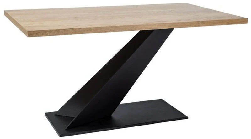Casa Padrino Designer Massivholz Esstisch Naturfarben / Schwarz 150 x 90 x H. 78 cm - Küchentisch mit massiver Eichenholz Tischplatte - Esszimmermöbel