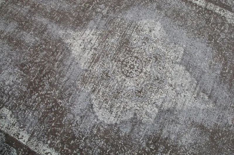 Casa Padrino Vintage Wohnzimmer Teppich Hellgrau 160 x 240 cm - Rechteckiger Baumwoll Teppich - Wohnzimmer Deko Accessoires