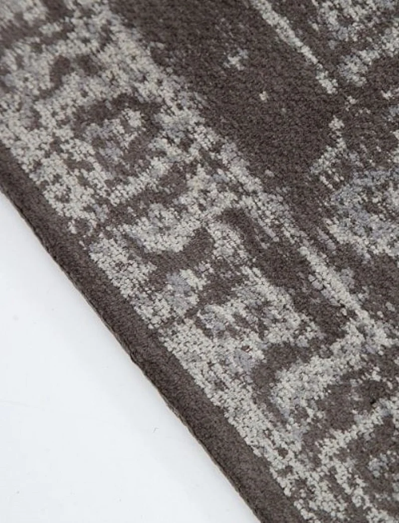 Casa Padrino Vintage Wohnzimmer Teppich Hellgrau 160 x 240 cm - Rechteckiger Baumwoll Teppich - Wohnzimmer Deko Accessoires