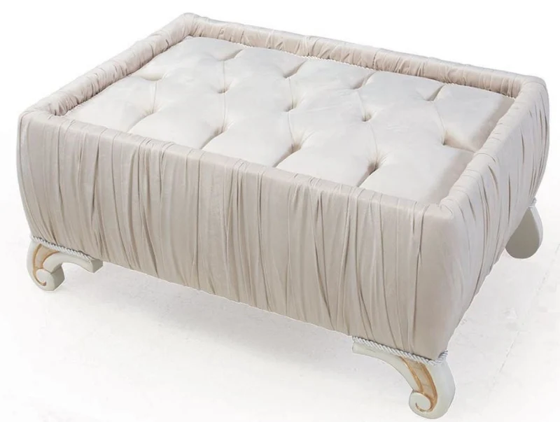 Casa Padrino Luxus Barock Beistelltisch Hellrosa / Weiß / Gold 91 x 63 x H. 42 cm - Wohnzimmermöbel